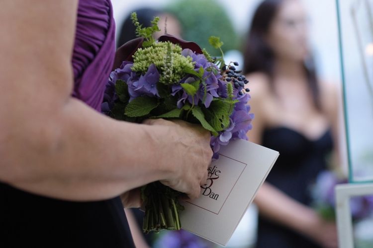 floral bouquet: a detail of the floral bouquet in the bridemaid wedding